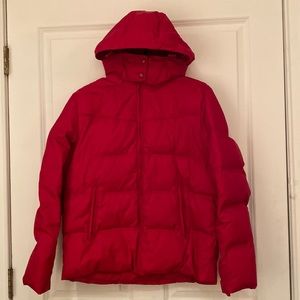 Women’s winter Red Puffer hooded coat